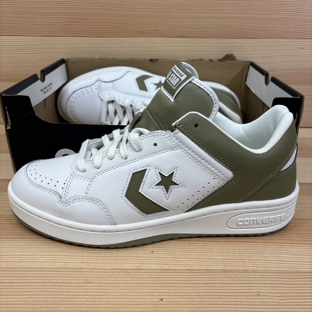 Converse Weapon Low White Mossy Sloth Green  Sneaker Size Men's 12